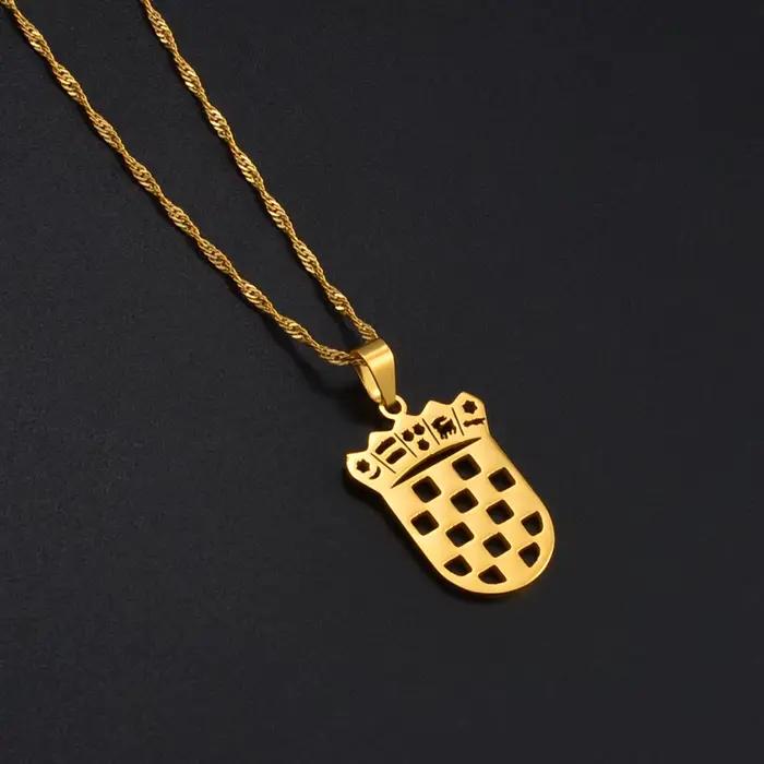 Colliers avec pendentif drapeau de Croatie Anniyo pour femmes, bijoux croates # 262021