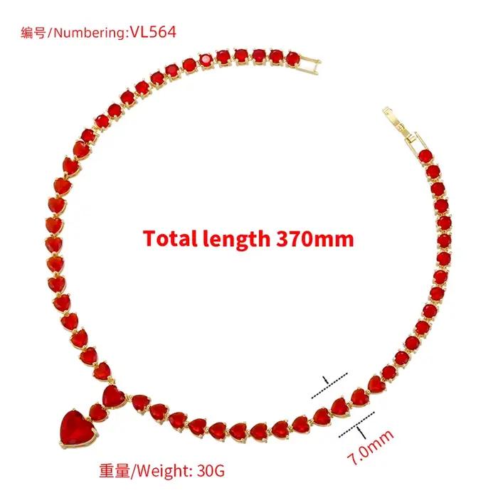 ZHUKOU-Collier plaqué or 18 carats avec pierres précieuses incrustées pour femme, bracelet de luxe, accessoires de dîner à la mode, bijoux pour dames, VL564, VL565