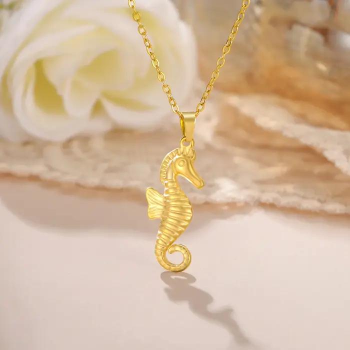 Skyrim-Collier pendentif hippocampe pour femme