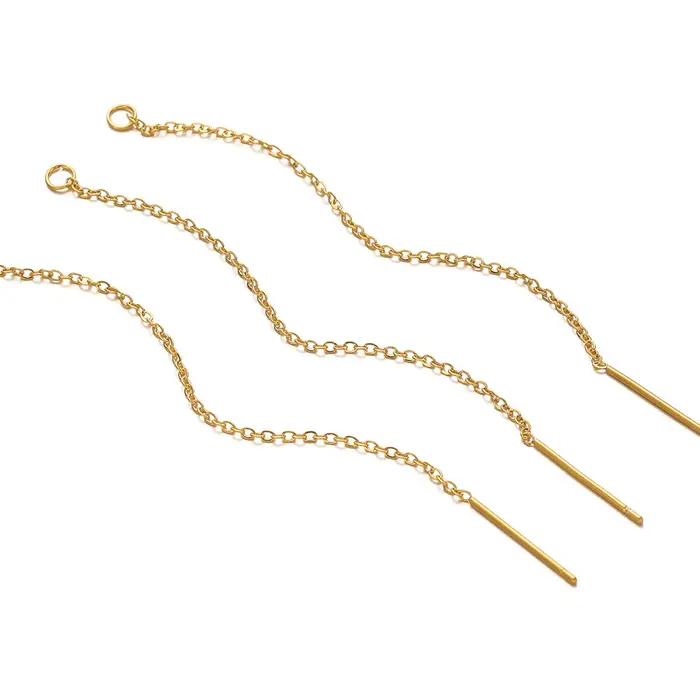 Boucles d'oreilles longues en acier inoxydable de 8cm