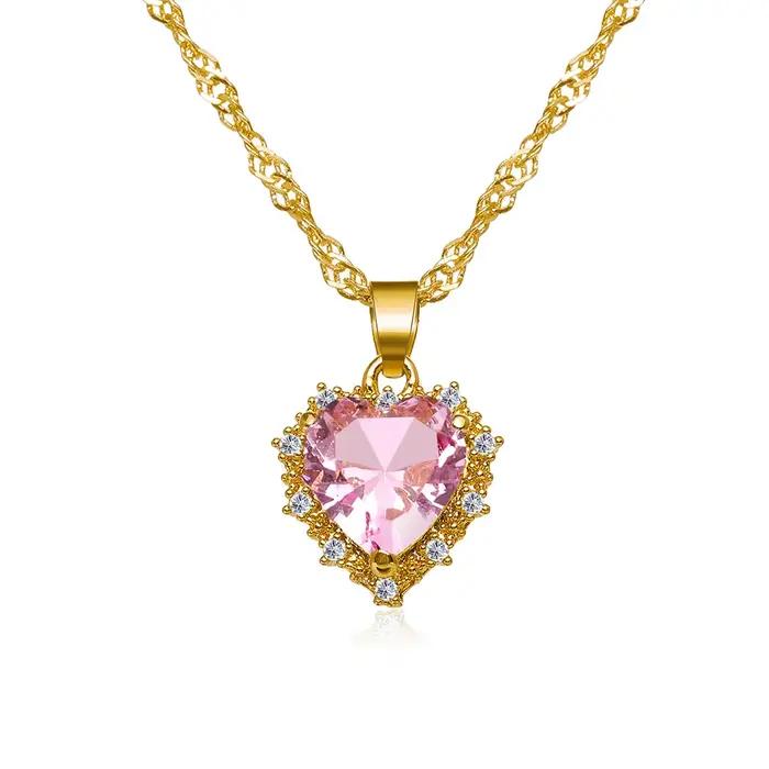 Collier CARLIDANA Lana Del Rey exquis princesse assortiment rubis cristal coeur élégant pour femmes occasions spéciales