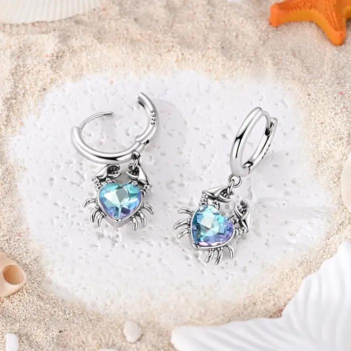 Boucles d'oreilles pendantes en forme de cœur d'éléphant Panda, originales, plaquées argent, blanche