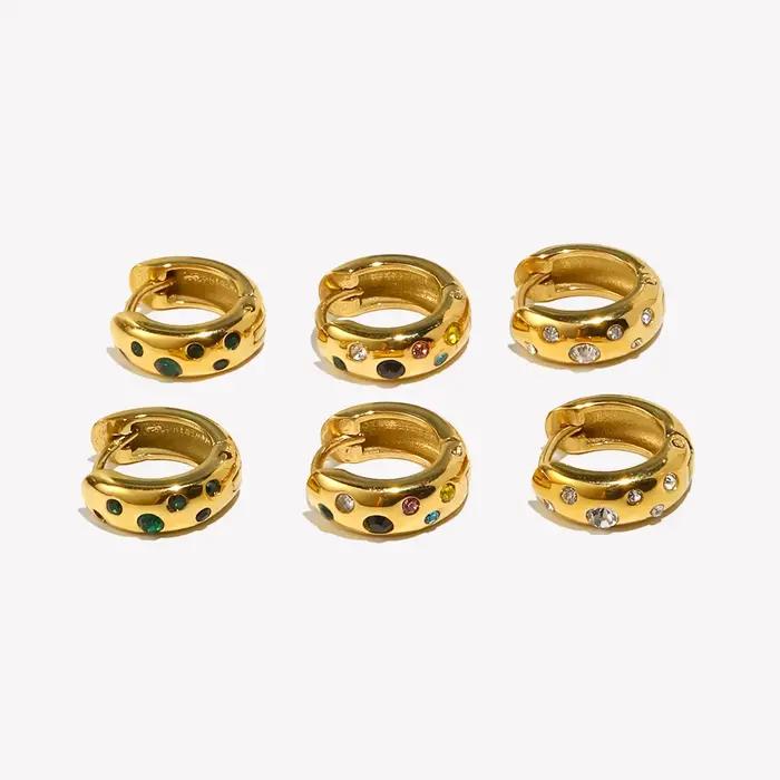 E.B.belle-Boucles d'Oreilles Colorées en Acier Inoxydable pour Femme