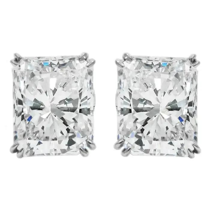 Boucles d'Oreilles Modernes Géométriques en Zircone Cubique pour Fiançailles Mariage Occasions Spéciales