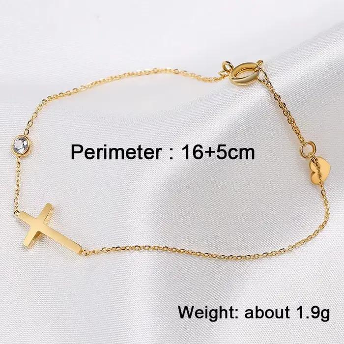 Huitan – Bracelet Simple à chaîne unique pour femmes, breloque croisée fantaisie avec CZ brillant, mode polyvalente, bijoux à main féminins, vente en gros