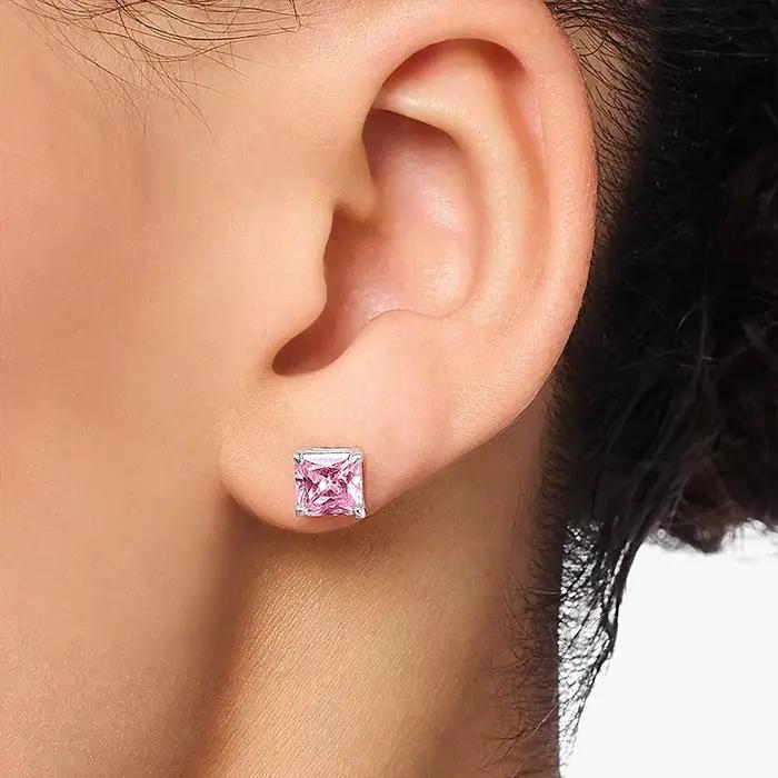 Ensemble de bijoux collier et boucles d'oreilles en pierre rose, tout nouveau cadeau romantique en argent Sterling 925 pour femmes, printemps
