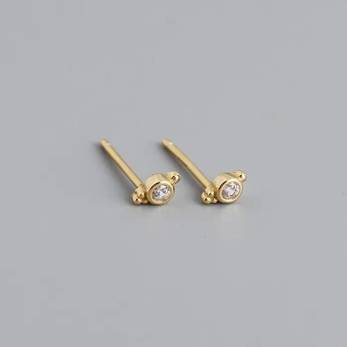 WANTME 925 en argent Sterling bohème Piercing petites boucles d'oreilles pour les femmes mode minimaliste fête luxe Zircon bijoux cadeau