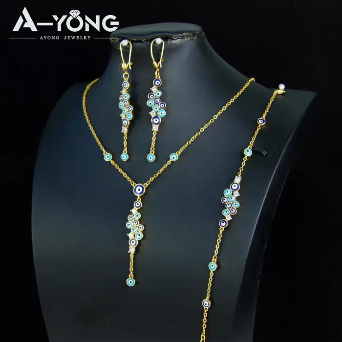 Ensemble de bijoux de mode de dubaï plaqué or 21 carats