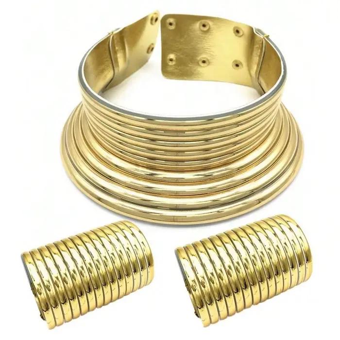 Ensemble de bijoux africains à la mode pour femmes, Vintage en cuir, couples réglables, collier ras