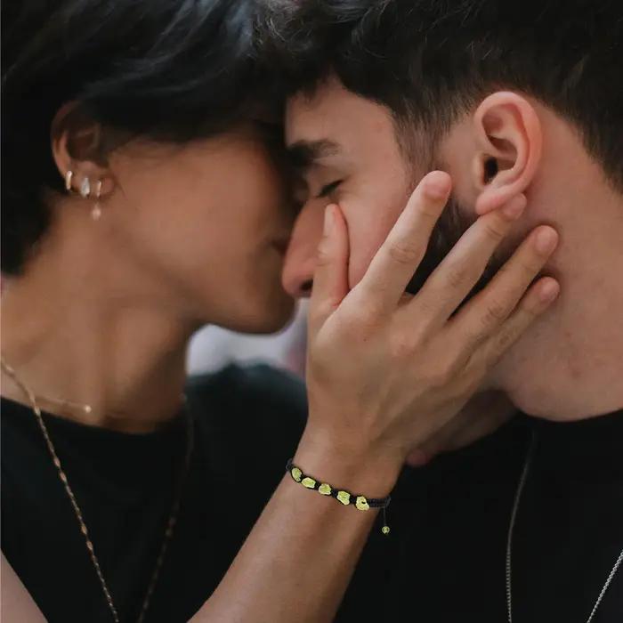 Bracelet en péridot naturel tissé à la main unisexe pour homme et femme occasion spéciale cadeau unique
