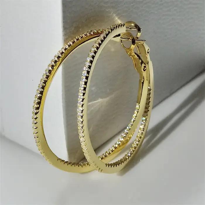 Boucles d'oreilles créoles en argent 925 plaquées or 18 carats pour femmes occasions spéciales cadeaux pour petites amies anniversaires partys