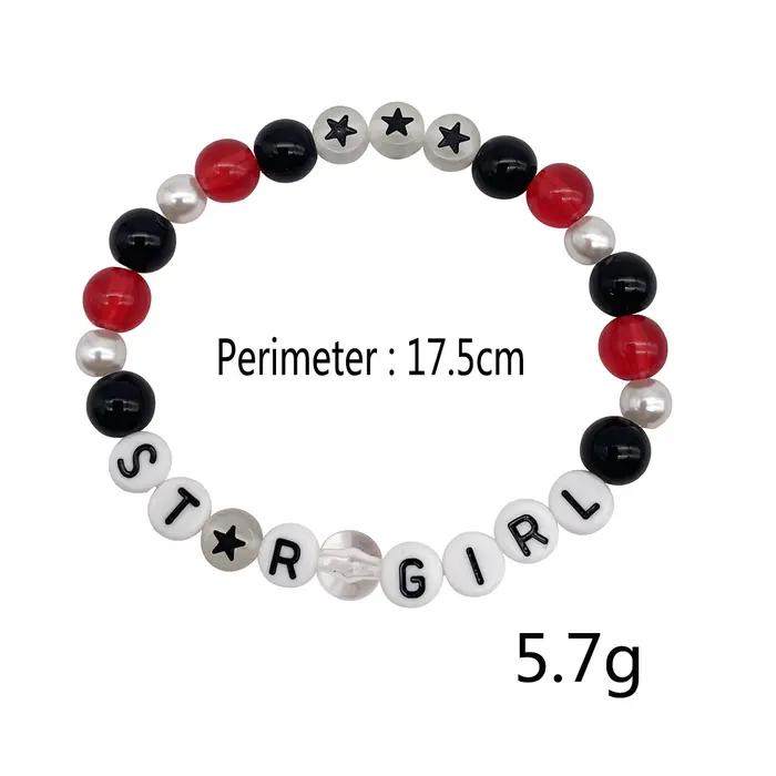 Bracelets Faits Main Avec Lettres Stylisées Perles Acryliques Pour Hommes Femmes Occasions Spéciales Rock HipHop
