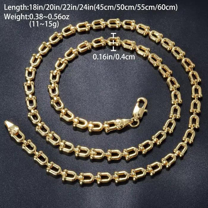 Collier hiphop punk avec plaquage d'or 18K pour hommes, élégant et robuste, cadeau pour occasions spéciales et soirées festives