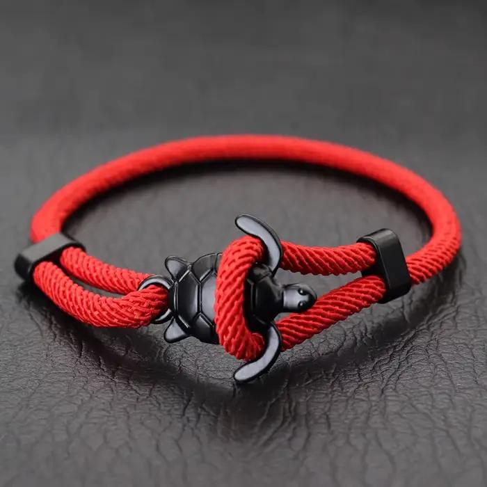 Bracelet tortue Marine Unique pour hommes, corde réglable coulissante, plage d'été, fil nautique, Braslet de loisirs