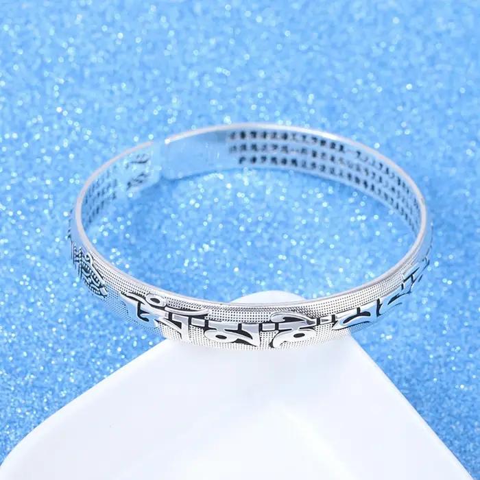Bracelet Jonc Rond Tendance en Argent Sterling 925 pour Femme Occasions Spéciales Classique Blanc