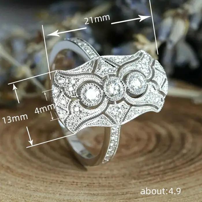 Bague en laiton avec zircone cubique, alliance de mariage pour femme, bijou de cérémonie de fiançailles, cadeau d'occasion spéciale, élégante et durable