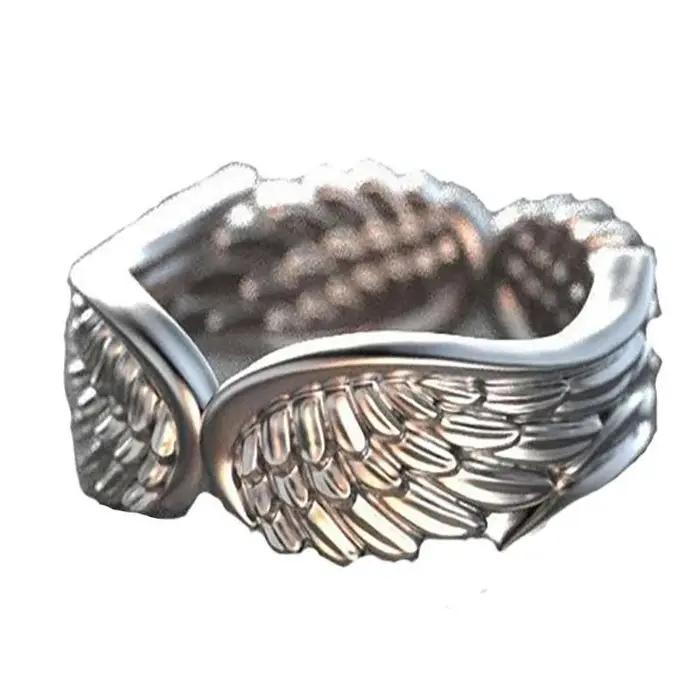 Bagues rétro pour couples ailes de démon d'ange bijoux antiques sens de la mode populaire anneau ouvert et réglable punk hip hop cadeau occasions spéciales