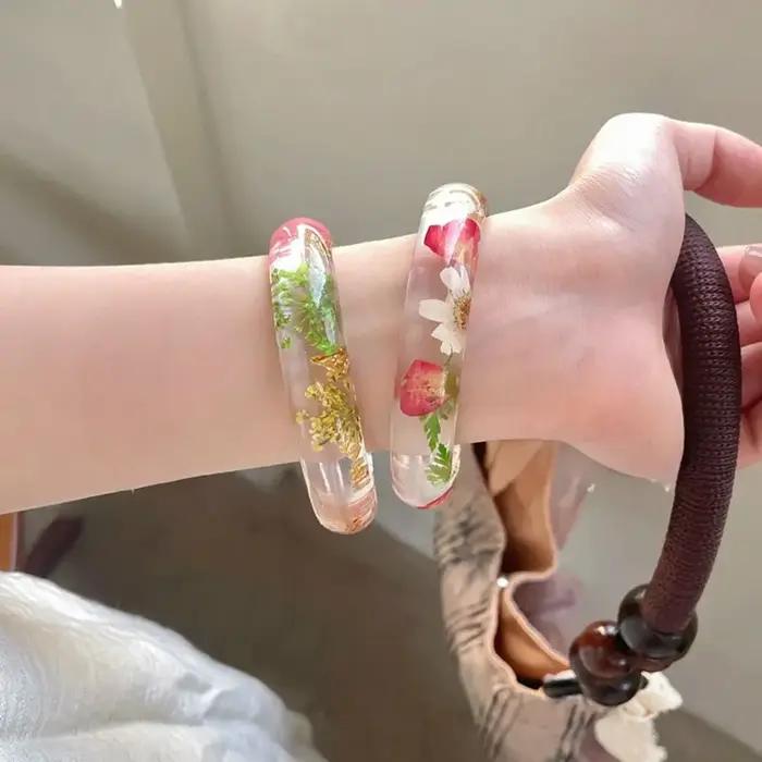 Bracelet manchette large en acrylique style bohème simple