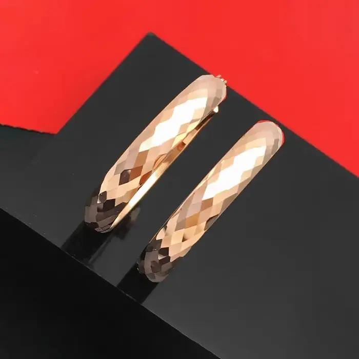 Boucles d'oreilles créoles plaquées or rose 14 carats pour femmes