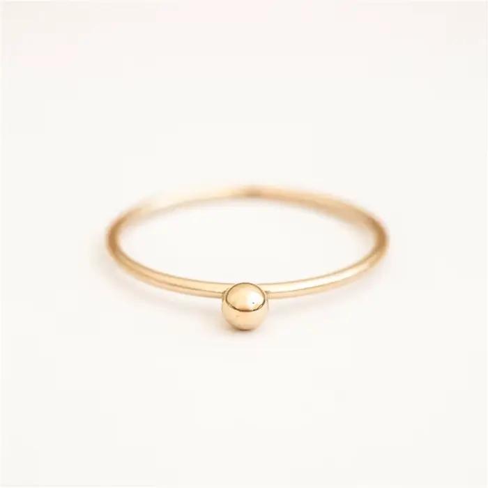 14K or rempli petite boule Bague minimalisme bijoux Knuckle Anillos Mujer bohème