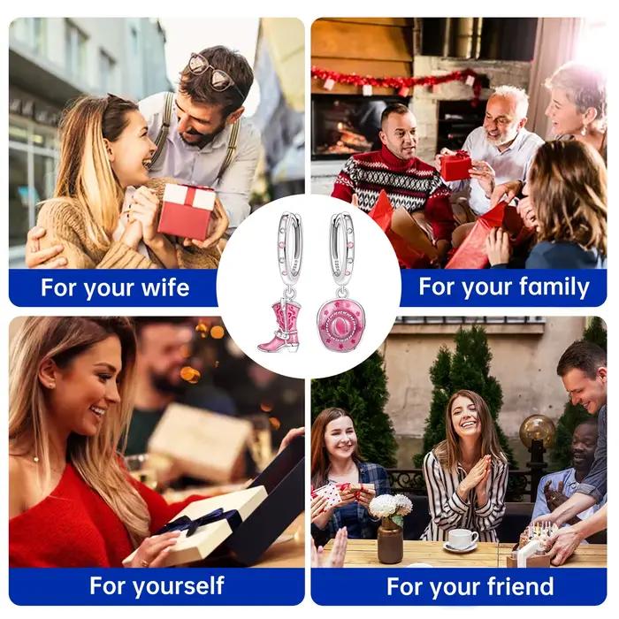 PANPOKI – boucles d'oreilles en argent Sterling 925, denim rose, personnalisées, pour femmes, bijoux originaux, à la mode, pour fête, cadeaux fins