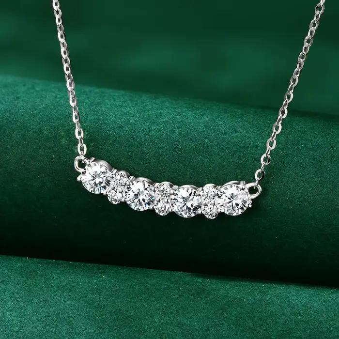OXTAO avec ensembles de bijoux certifiés, vente en gros, colliers et boucles d'oreilles en diamant Moissanite scintillant, cadeau de luxe, argent 925 véritable pour femmes