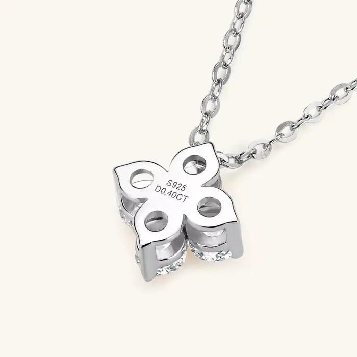 Collier pendentif trèfle à quatre feuilles en argent sterling 925, coupe poire, moissanite D VVS1, bijoux fins de luxe pour femmes