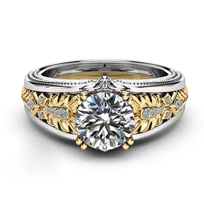 Bague Vintage en or blanc 18 carats avec diamant