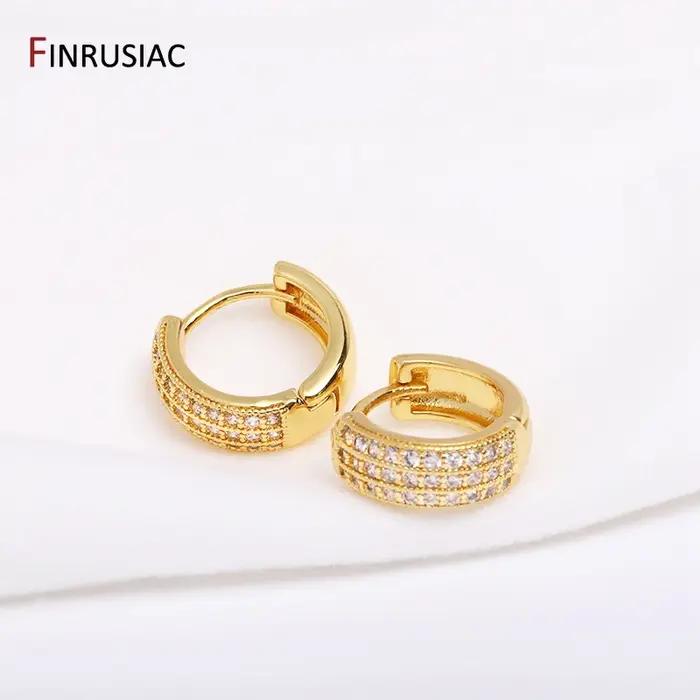 Boucles d'oreilles en laiton plaqué or pour femmes