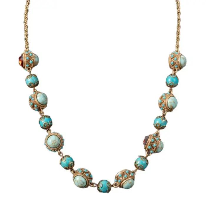 Collier en zirconium turquoise KEQIU