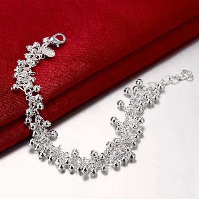 Bracelet en Argent Sterling 925 avec Breloques et Perles