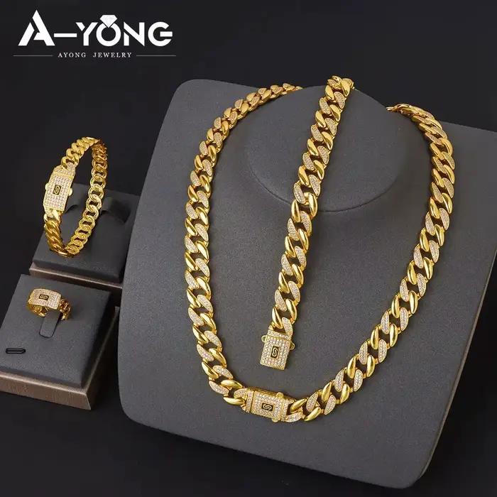 Ensemble de bijoux chaînes cubaines de mode arabe