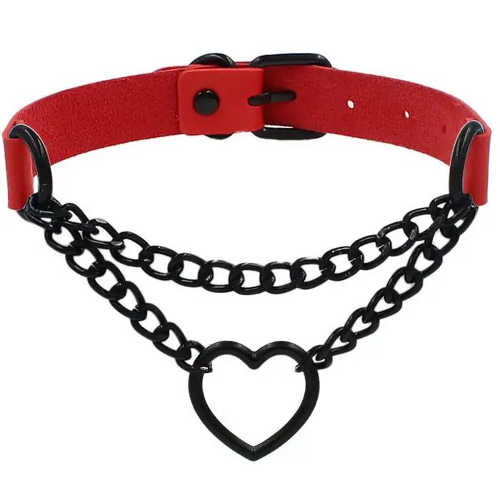 Collier pendentif en métal coeur simple pour femme
