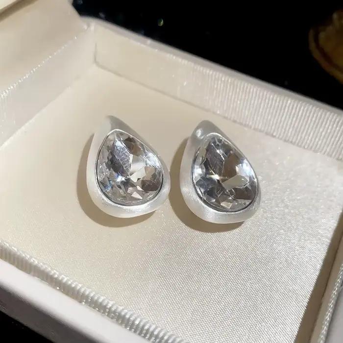 Boucles d'oreilles en forme de goutte d'eau en cristal, bijoux élégants pour femmes