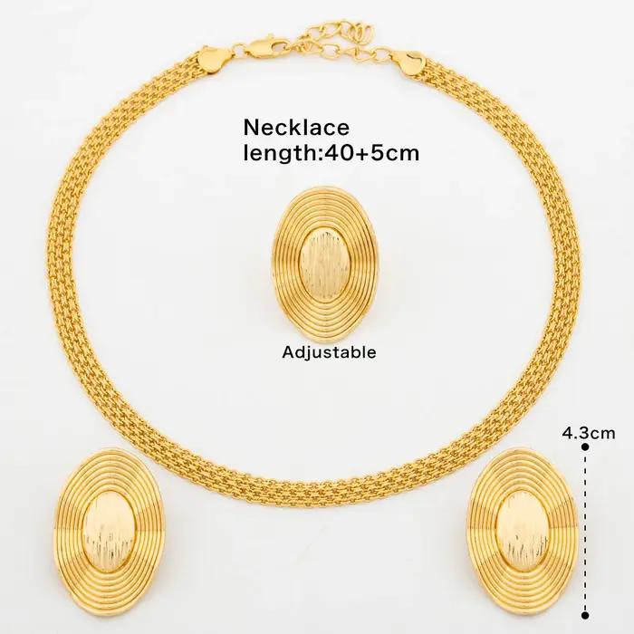 Ensemble de bijoux de document en or pour femmes