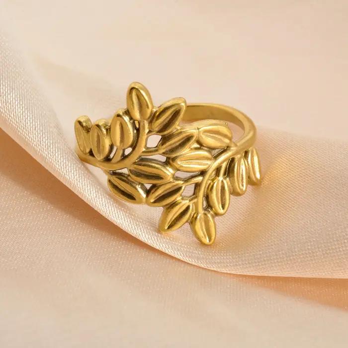 Bagues en acier inoxydable plaqué or 18 carats pour femmes et hommes