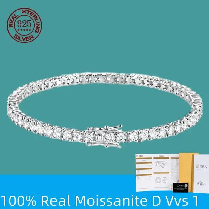 Bracelet de Tennis Moissanite D VVS1