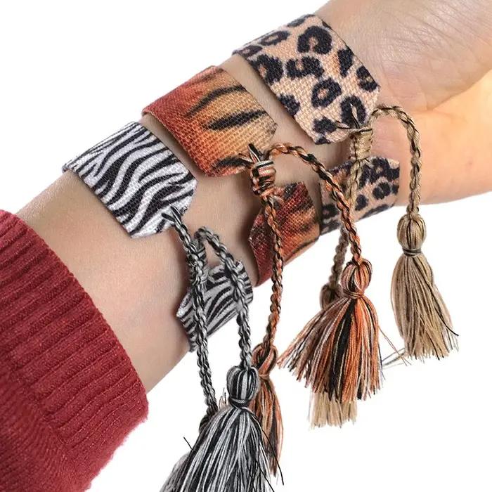 Bracelet bohème en tissu tressé pour femmes