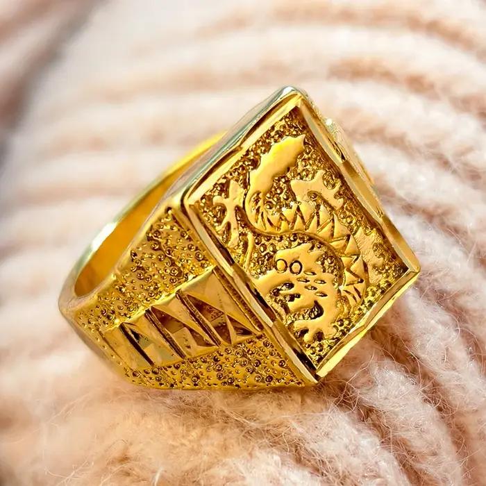 Bague indienne taille unique en or africain pour homme et femme