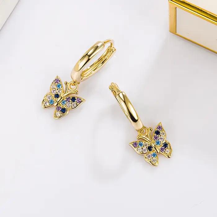 Boucles d'oreilles en or 14K diamant naturel pour femmes occasions spéciales bohémiennes anniversaire mariage cadeau pour Noël Halloween