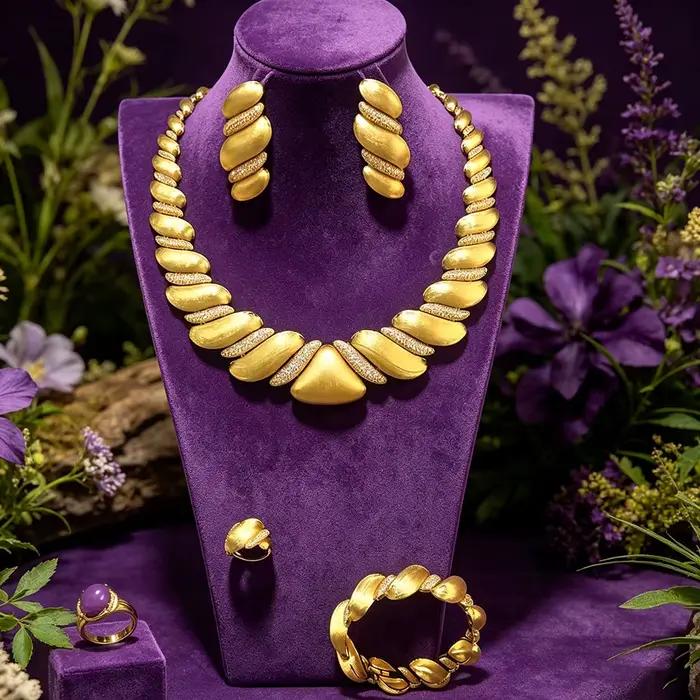 GODKI – ensemble de bijoux africains/indiens de luxe pour femmes, ensemble de bijoux de mariée en cristal de Zircon, pour fête de mariage, Dubaï, cadeau