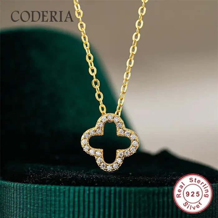 Collier clavicule pendentif trèfle à quatre feuilles pour femmes