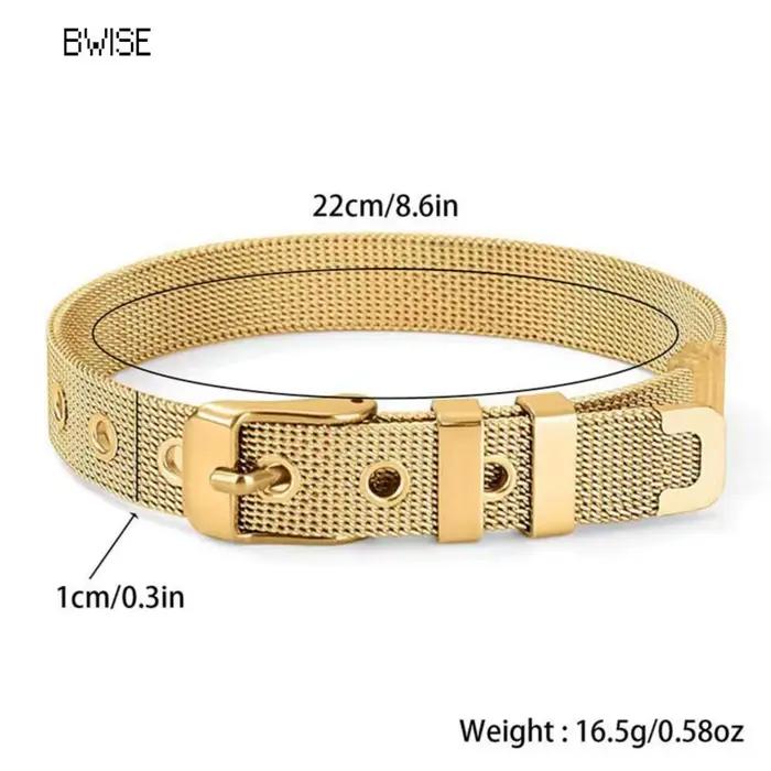 Bracelet plaqué or en acier inoxydable pour femme