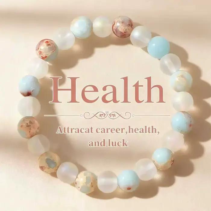 Halo Quartz et sédiment océan Bracelet de perles unisexe Shoushan pierre rafraîchissante purifiant c