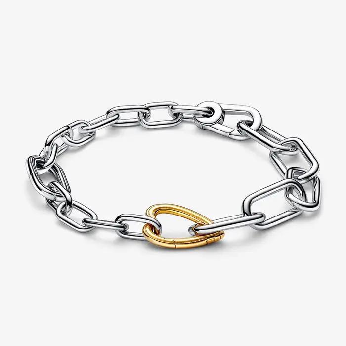 Chaîne de montre élégante et luxueuse en argent pur 925 multicolore