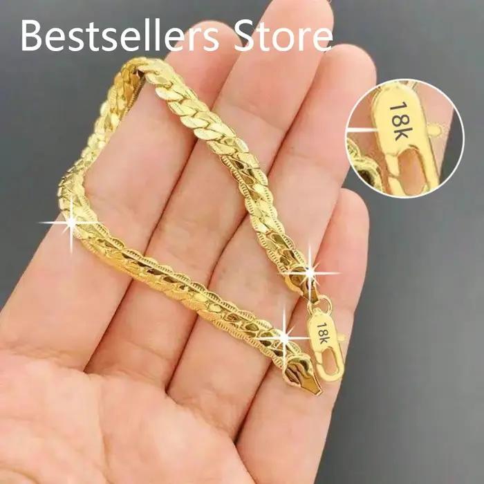 Bracelet en argent sterling 925 avec chaîne latérale en or 18 carats