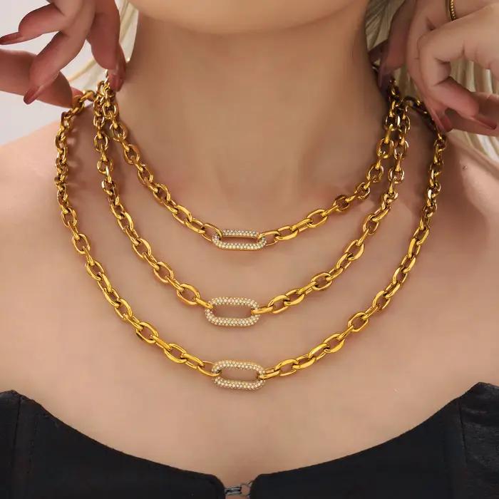 ChimVachette-Bracelet plaqué or avec fermoir pour femme