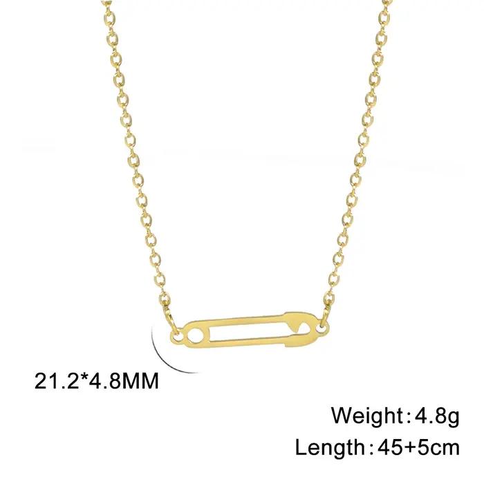 Collier en acier inoxydable Unift Zunderes élégant avec épingle à nourrice pour femmes et filles occasions spéciales mode chic