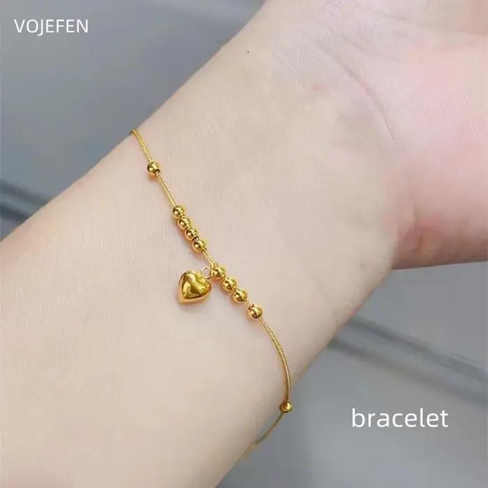 Ensembles de bijoux en or véritable 18 carats pour femmes