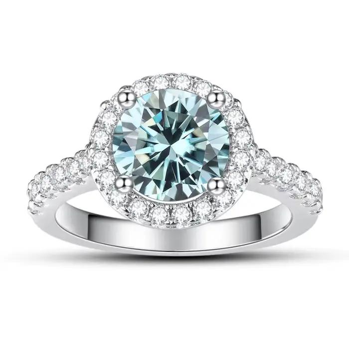 Bague Moissanite Grise en Argent 925 pour Femme, Bijoux de Fiançailles, Mariage, ix, Nouveau, 1CT